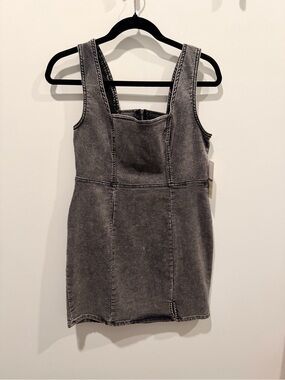 Washed Black Denim Dress